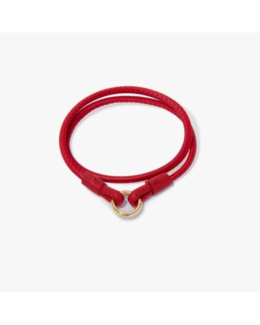 Annoushka 14ct Yellow Gold 41cms Red Leather Bracelet for men