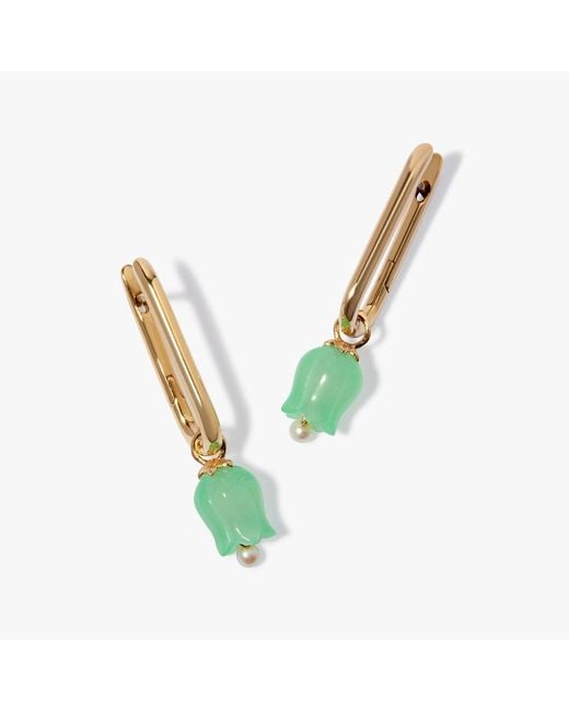 Annoushka Green Tulips 14ct Yellow Gold Jade Knuckle Earrings