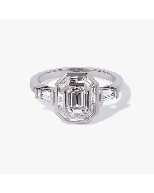 Annoushka 18ct White Gold Emerald Cut Diamond Ring