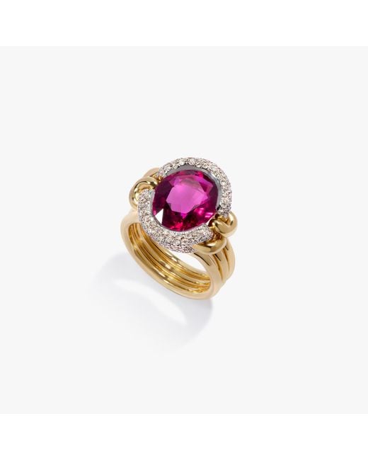 Annoushka Purple Knuckle Dust Rubellite Tourmaline & Diamond Ring