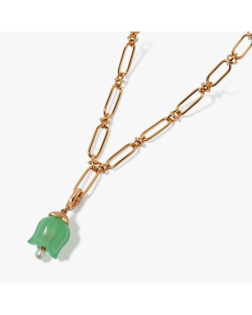 Annoushka White Tulips 14ct Yellow Gold Jade Knuckle Necklace