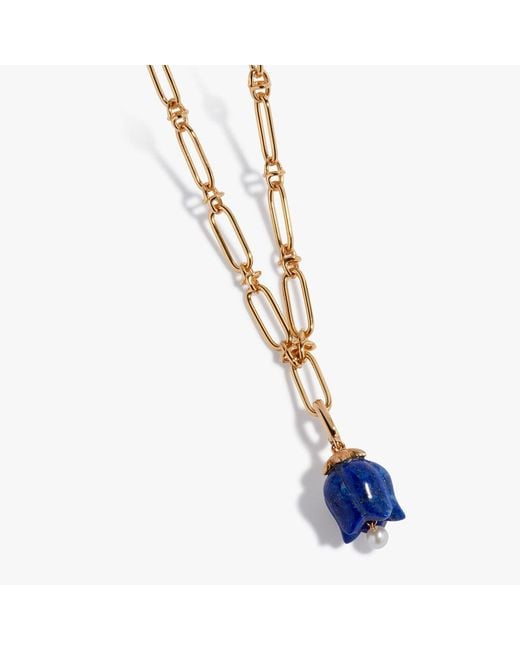 Annoushka Blue Tulips 14ct Yellow Gold Lapis Knuckle Necklace