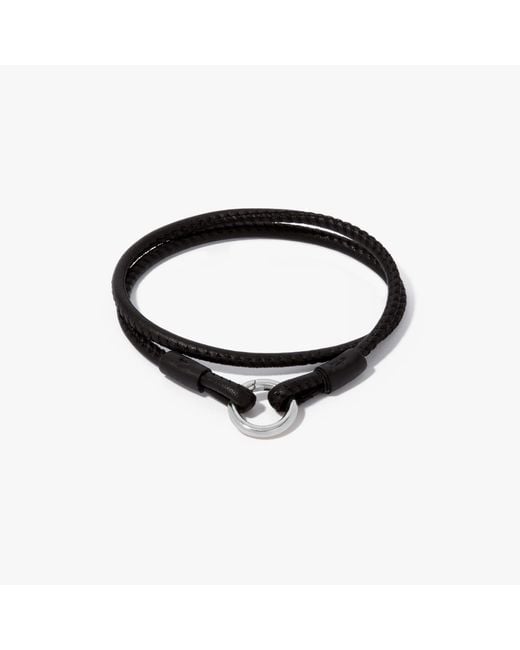 Annoushka 14ct White Gold 35cms Black Leather Bracelet for men