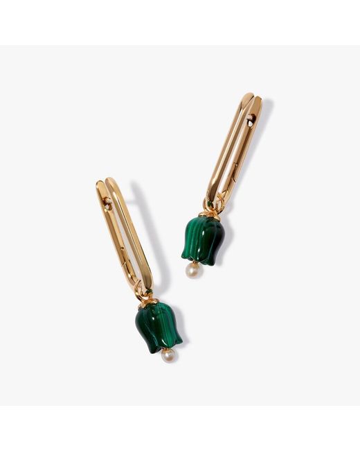 Annoushka Green Tulips 14ct Yellow Gold Malachite Knuckle Earrings