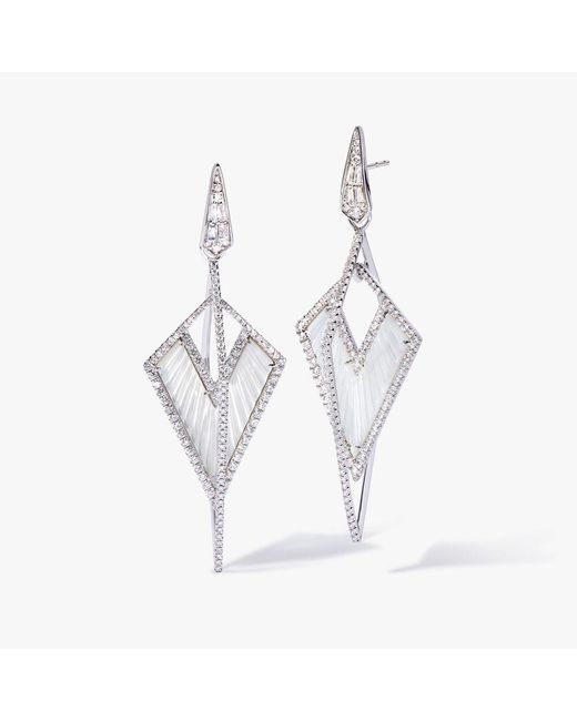 Annoushka Kite 18ct White Gold Mother Of Pearl & Diamond Earrings
