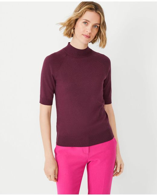Ann Taylor Mock Neck Sweater Tee in 
