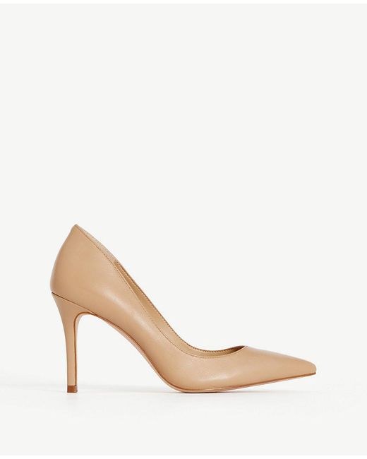 Ann Taylor Mila Leather Pumps in Camel 