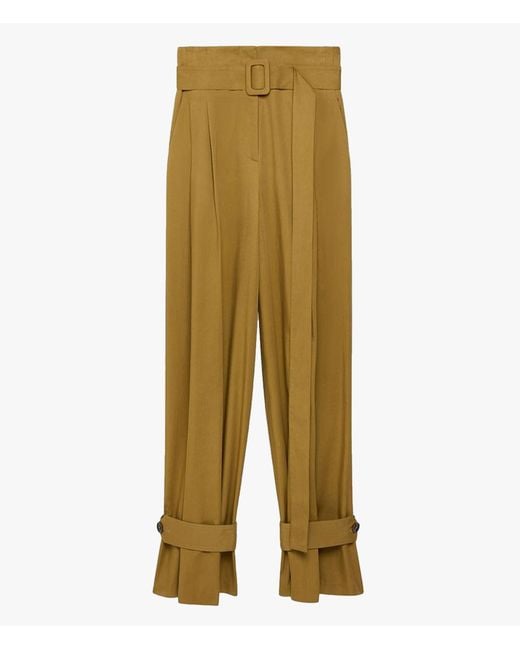 Another Tomorrow Natural Tab Trouser
