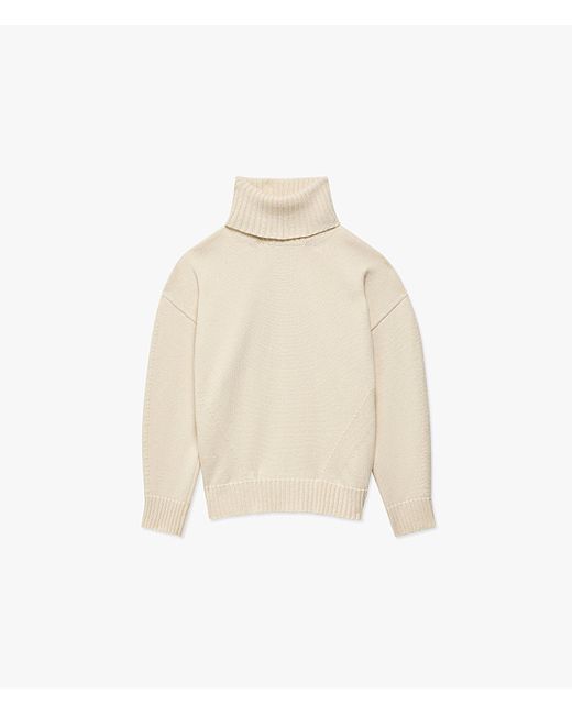 Another Tomorrow White Oversized Luxe Turtleneck