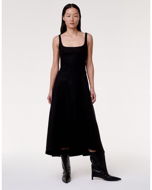 Another Tomorrow Women's Black Seamed Bodice Dress Another Tomorrow Women's Black Seamed Bodice Dress