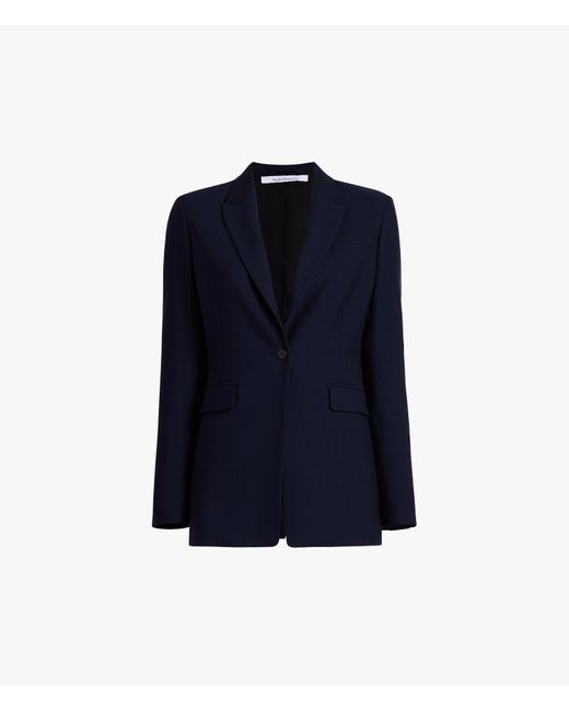 Another Tomorrow Blue Single Button Jacket