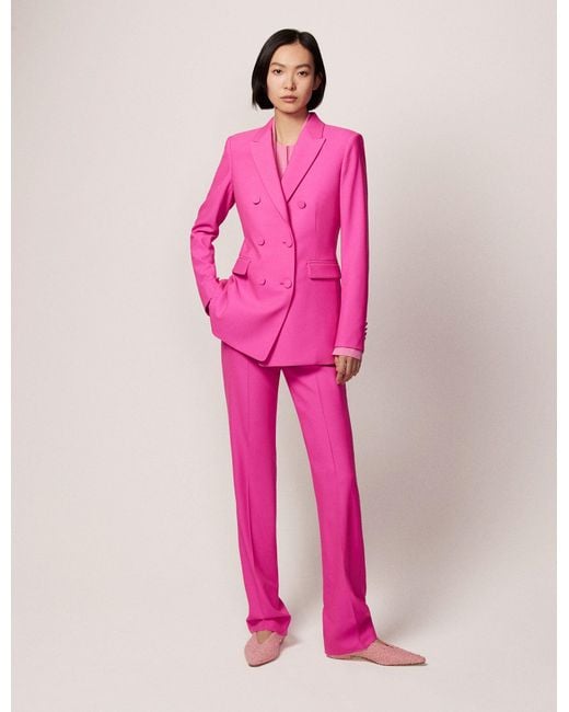 Another Tomorrow Pink Double-Breasted Jacket