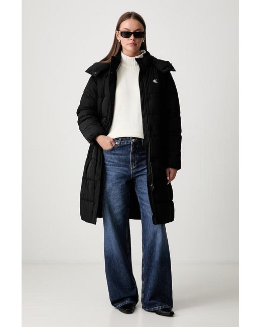 Giacca Lunga Da Donna di Calvin Klein in Black