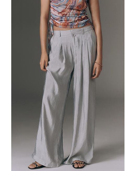 Maeve Gray The Avery Sheer Wide-Leg Trousers By