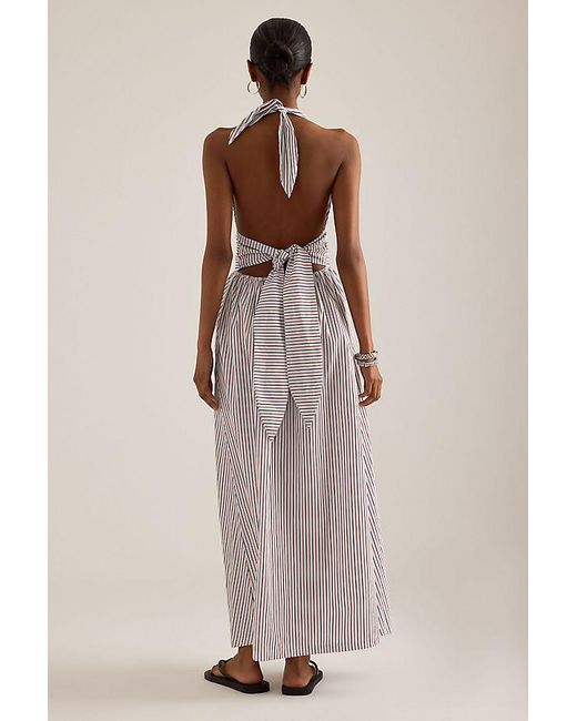 Faithfull The Brand Brown Lido Halter Maxi Dress