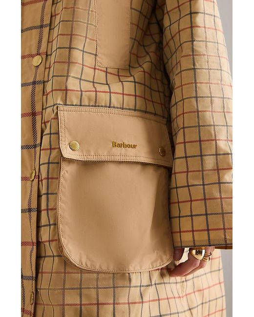 Barbour Natural Hollington Check Car Coat
