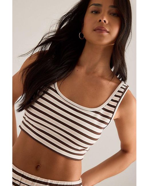4th & Reckless Brown Liorra Stripe Crop Top