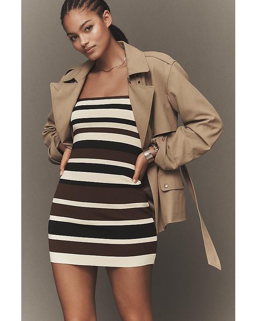 Siempre Black X Anthropologie Sleeveless Square-Neck Mini Dress