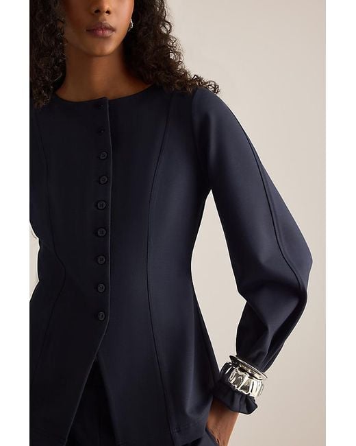 ALIGNE Blue Bonnie Ponte Waisted Blazer