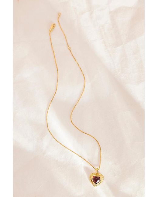 Rachel Jackson Black Electric Love Garnet Heart Necklace
