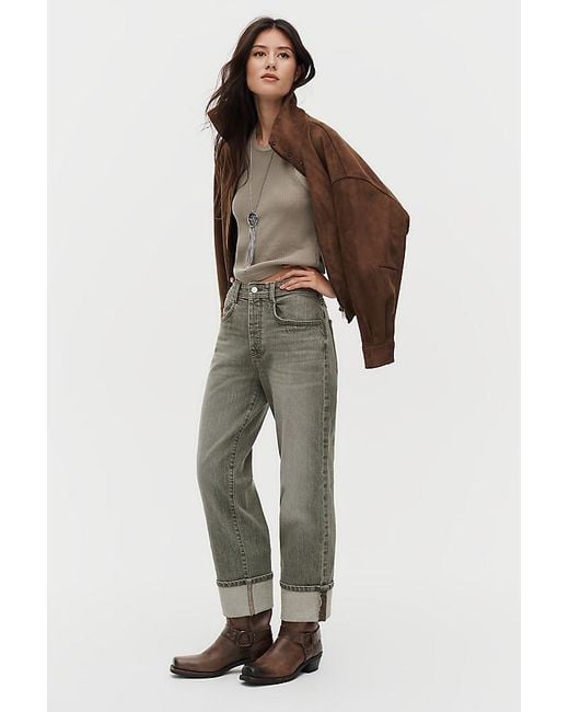 Pilcro Green X-Boyfriend Mid-Rise Relaxed Straight-Leg Jeans