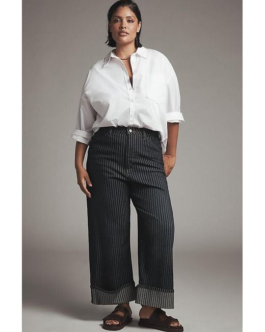 Pilcro Blue The Kayden High-Rise Carpenter Barrel Jeans By