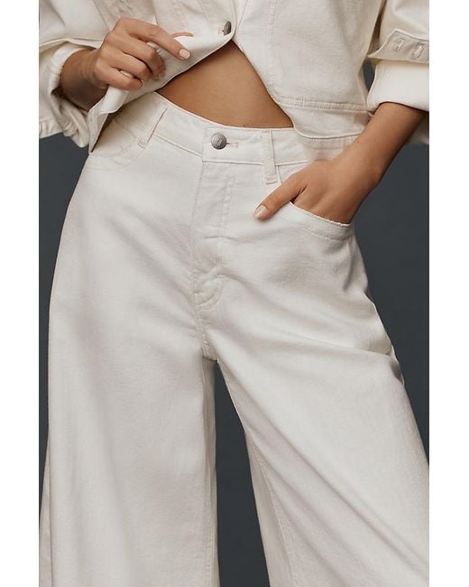 Pilcro Black The Olli Regenerative Cotton High-Rise Wide-Leg Flare Jeans By
