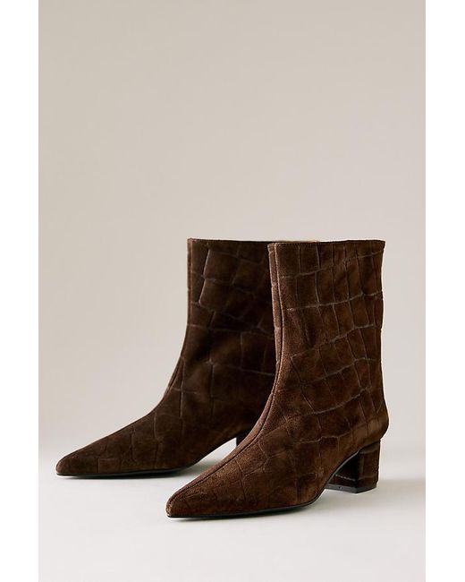 By Anthropologie Brown Barrel Ankle Boots