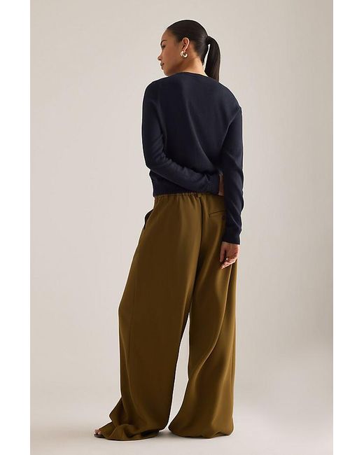 By Anthropologie Blue The Juliet Crew-Neck Cardigan: Cotton-Cashmere Edition