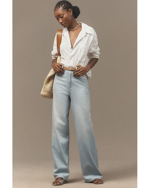 Pilcro Blue Relaxed High-rise Wide-leg Jeans