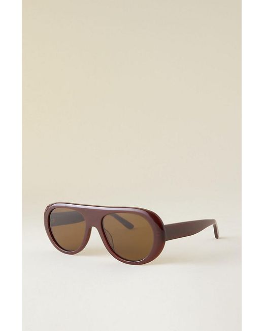 By Anthropologie Brown Bubble Aviator Sunglasses