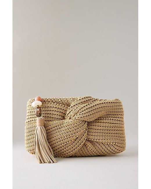 Dolce Vita Natural Elowen Raffia Clutch Bag