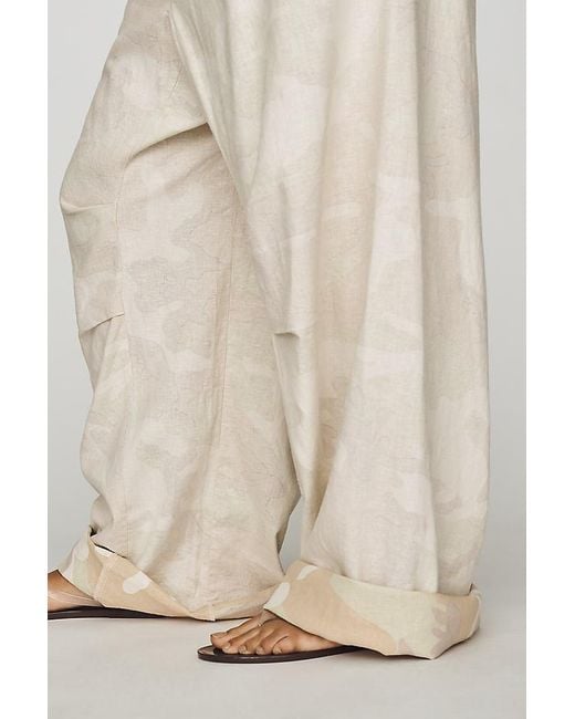 Pilcro Multicolor Hannah Linen-Blend Camo Wide-Leg Trousers