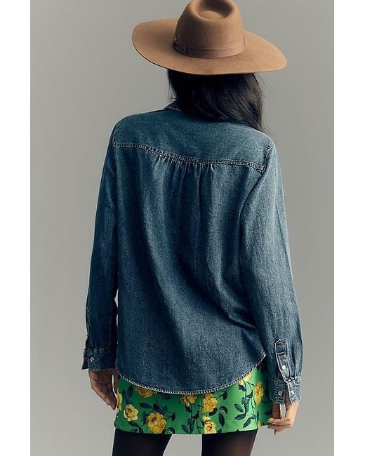 Pilcro Blue Classic Denim Shirt