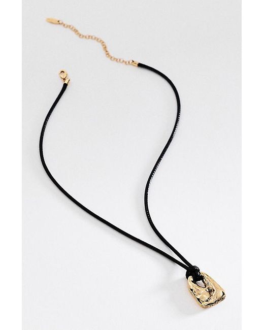 By Anthropologie White Paper Clip Pendant Necklace