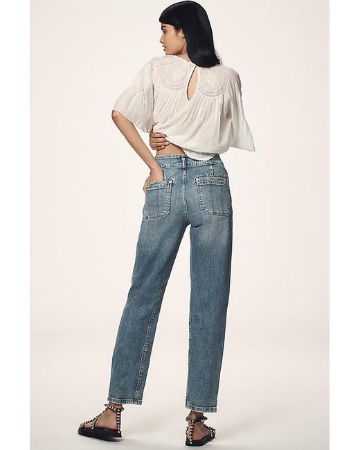 Pilcro Gray The Wanderer Mid-Rise Relaxed-Leg Jeans