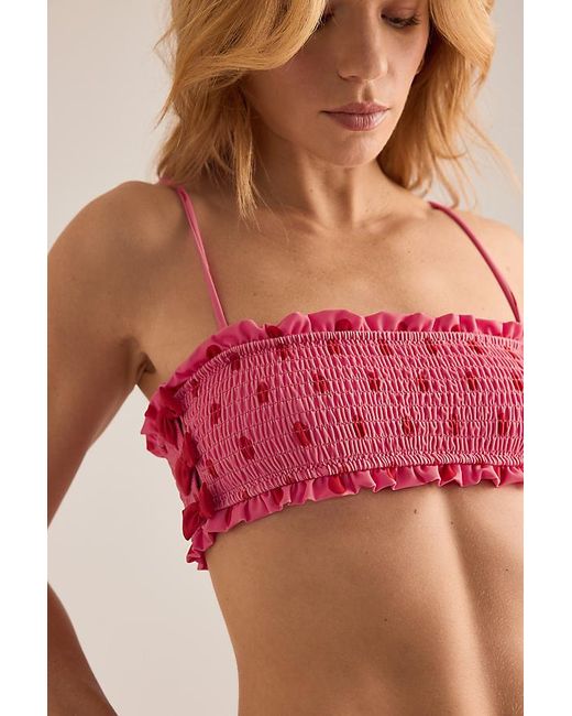 Damson Madder Shirred Bow Bikini Top