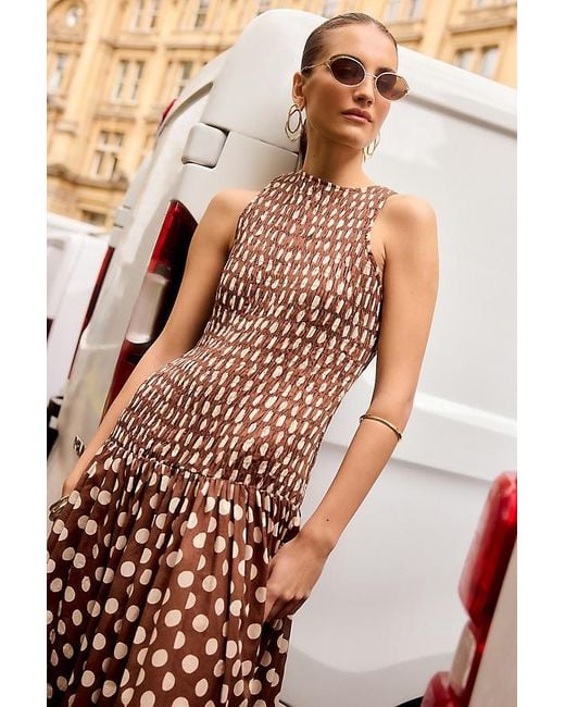 Faithfull The Brand Natural Luisa Smocked Maxi Dress