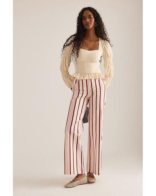 laagam Natural Mary Textured Puff-Sleeve Blouse