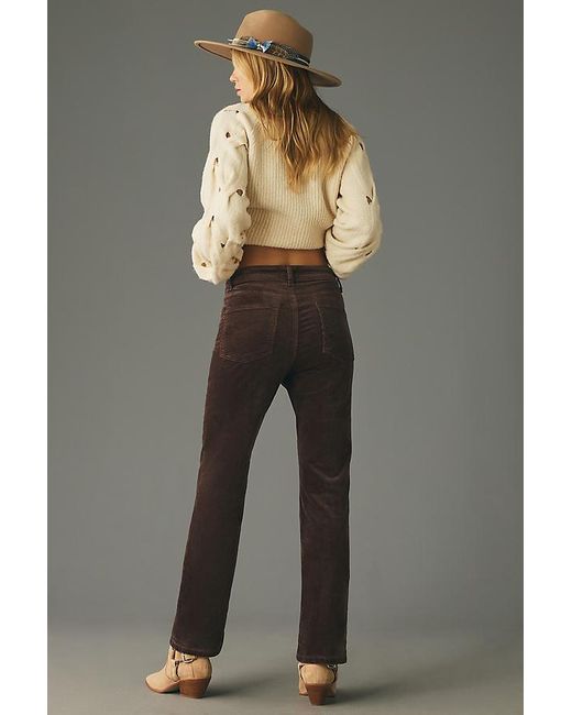 Pilcro Gray The Yaya Mid-Rise Corduroy Crop Flare Jeans By