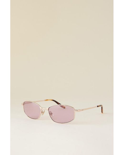 Messyweekend Natural Lexie Slim Metal Sunglasses