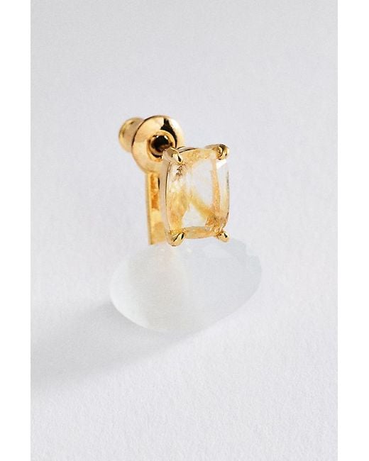 By Anthropologie Metallic Small Stone Earrings