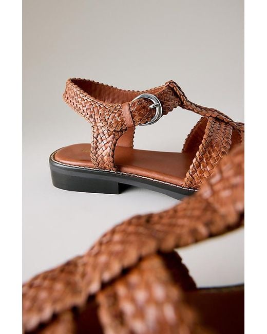 By Anthropologie Brown Woven Fisherman Sandals