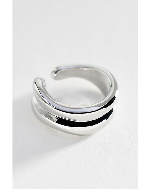 By Anthropologie Gray Mod Metal Stacking Ring