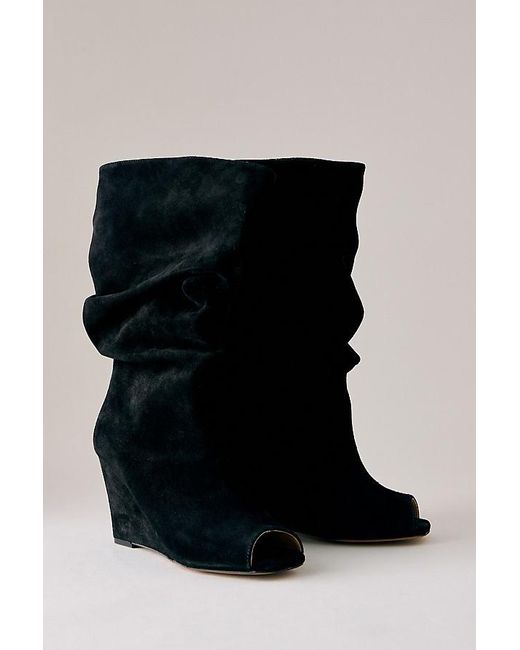 Silent D Black Kiki Peep-Toe Tall Boots