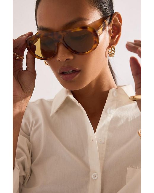 By Anthropologie Brown Bubble Aviator Sunglasses
