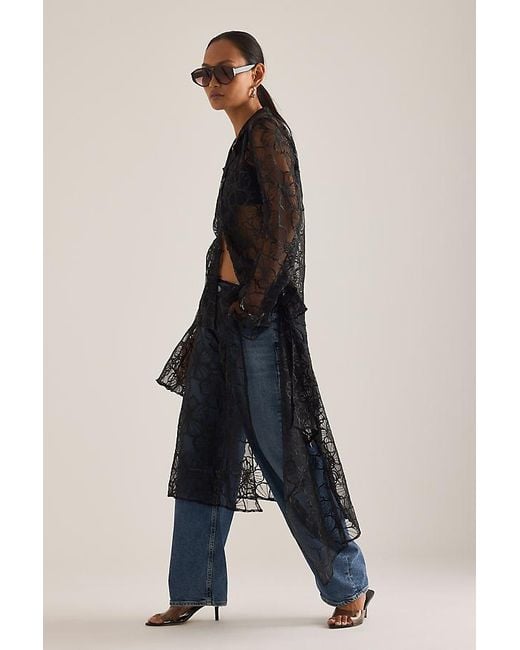 OperaSPORT Black Alba Lace Midi Skirt