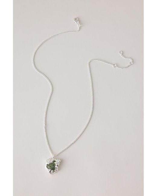 By Anthropologie Metallic Semi-Precious Stone Necklace