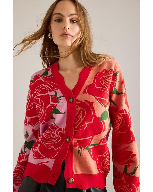 Never Fully Dressed Red Rosa Forrest Cardigan