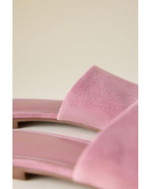 By Anthropologie Natural Suede Slide Sandals